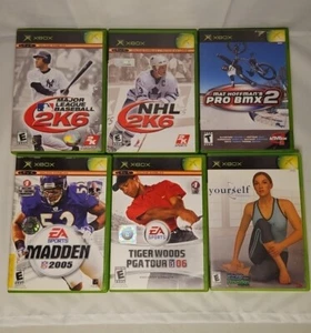 Xbox Sport Games Lot Of 6 Hockey Baseball Football Skateboarding Fitness - Picture 1 of 3