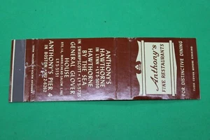 Vintage Anthony's Restaurants Boston Swamscott, MA, Matchbook cover - Picture 1 of 2
