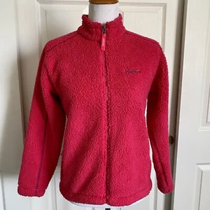 Girls Marmot Sherpa Fleece Teddy Bear Pink Jacket Size XL EUC - Picture 1 of 7