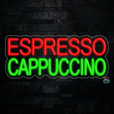 Espresso Cappuccino LED Neon Sign 24"L x 10"H #32245 - Image 1 of 3