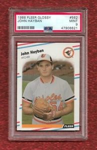 1988 FLEER GLOSSY #562 JOHN HABYAN PSA 9 MINT POP 1 ONLY 1 HIGHER ORIOLES - Picture 1 of 1