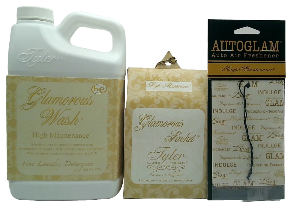 Tyler Candle - Glamorous Wash - High Maintenance - w/sachets & autoglam - 32oz