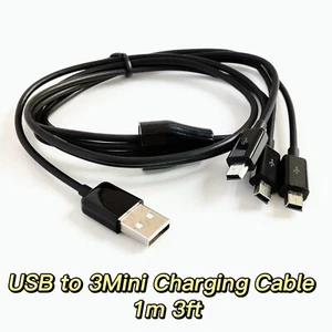 1m 3ft 3 in 1 USB to 3 Mini 5pin Charging Cable Power up to 3 Mini USB Devices - Picture 1 of 6