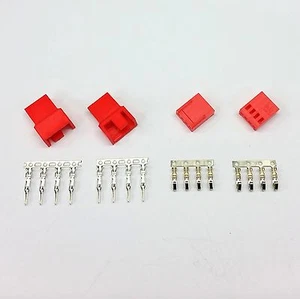 MALE & FEMALE 4 PIN PC FAN LED POWER CONNECTORS - 2 OF EACH- RED INC PINS - Picture 1 of 5