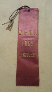 Vintage Websters Grove High School St. Louis Missouri Award Ribbon History 1952 - Picture 1 of 4