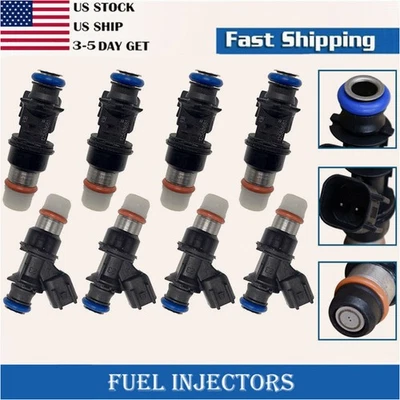 Set of 8 Fuel Injectors For SAAB 9-7X 5.3L V8 2005-2009 6.0L V8 2008 2009 FJ887 - Image 1 of 4