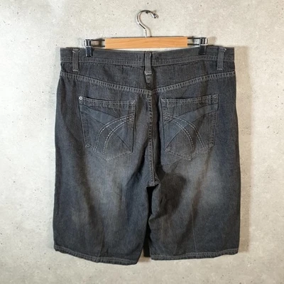 Pantalones Cortos De Colección Route 66 Sueltos Y2K Hip Hop Para Hombres W36 Gris Bordado Foto 1 de 4