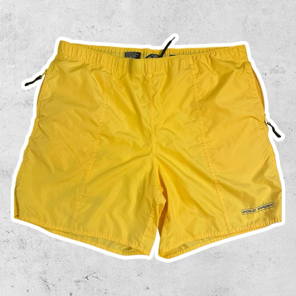 Baús de natação masculinos vintage polo esportivo amarelo Ralph Lauren | Médio - Imagem 1 de 4