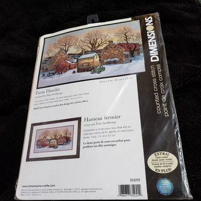 Dimensions Farm Hamlet by Peter Sculthorpe Counted Cross Kit #35255 NEW 16” x 9” - Image 1 of 4