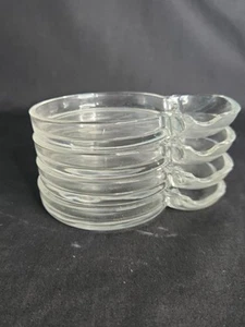 VTG Set 4 Glass Coasters With Personal Ashtray or Dipping Sauce Chopstick Holder - Picture 1 of 9