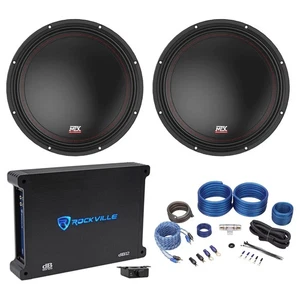 (2) MTX 3510-04 10" 1000w SVC 4-ohm Car Audio Subwoofers+Mono Amplifier+Amp Kit - Picture 1 of 11