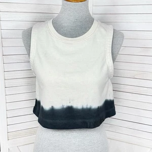 AllSaints lila Top Damen Small creme schwarz ombre cropped ärmellos Sweatshirt - Bild 1 von 12