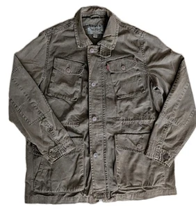 Levis Military Jacke Herren L Feldmantel Canvas Trucker Chore Army Grün Grunge - Bild 1 von 22