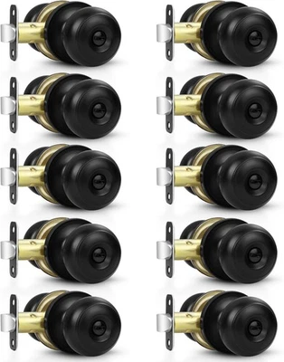 10 Pack Privacy Door Knobs for Bedroom Bathroom, Matte Black Door Handle - Image 1 of 4