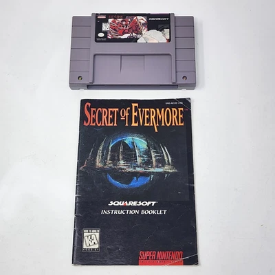 Secret of Evermore w/ Manual (Super Nintendo SNES) Authentic - TESTED - Image 1 of 4
