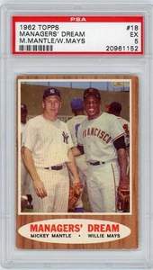 1962 Topps Managers Dream (Mickey Mantle Willie Mays) #18 PSA 5 - Picture 1 of 2