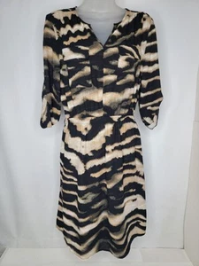 Mossimo Damen Kleid Größe Small Midi 3/4 Arm Schwarz V-Ausschnitt A-Linie - Bild 1 von 9