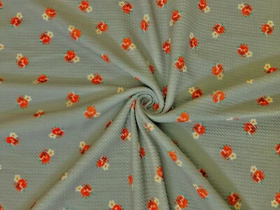 Tela estampada tejida bala-rosas rojas verdes salvia-BPR264-vendida por yarda Foto 1 de 4