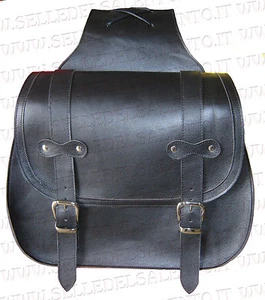 Bisaccia borsa moto 33 litri in pelle custom leather chopper biker bags harlei - Picture 1 of 1