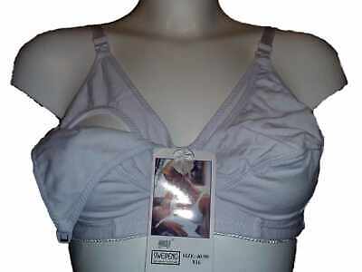 Light Grey Nursing Bra Drop Cups 40B Cotton Blend Euro 90B Wirefree Maternity  • 4.99£