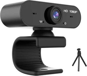 1080P HD Webcam, Webcam with Microphone & Tripod, Streaming Webcam - Picture 1 of 8