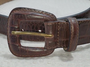 Leather with canvas inlay Dark Brown Belt Talbots SZ L - Picture 1 of 4