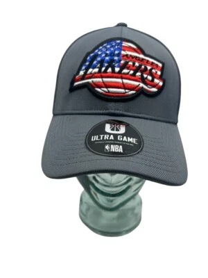 NBA Los Angeles Lakers Sombrero OSFA Gris Rojo Blanco Azul Bandera Logo EE. UU. Ultra Juego Foto 1 de 4
