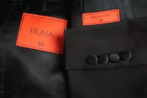Isaia Napoli Base S Aquaspider Wool Two Button Tuxedo Formal Dinner Jacket 42R - Picture 1 of 9