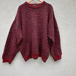 Devold Vintage Made In Norway Men's Knit Sweater Pullover Red Gray 2XL 56 - Picture 1 of 6