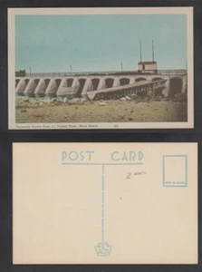 Yarmouth Nova Scotia Postcard Hydro Dam on Tusket River Unposted White Border - Picture 1 of 3