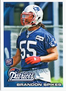 2010 TOPPS FOOTBALL #69 BRANDON SPIKES RC PATRIOTS/FLORIDA GATORS - Picture 1 of 2