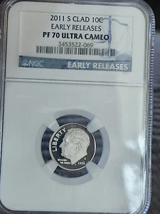 2011-S Clad Roosevelt Dime NGC PF-70 UC - Picture 1 of 3