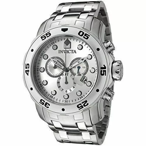 Invicta 0071 Pro Diver Chronograph Stainless Steel Men Watch - Silver
