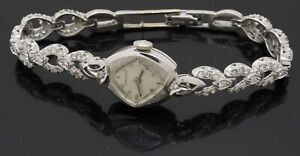Longines antique 14K WG 2.05CT VS1/F diamond ladies manual winding watch