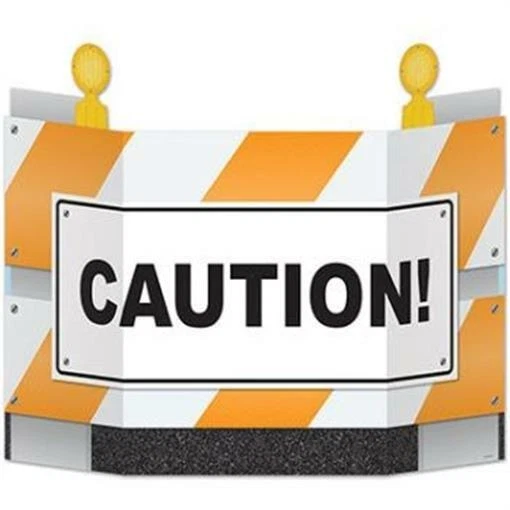 Barricada de construcción de cartón de pie 37" x 27" utilería decoración de fiestas Foto 1 de 1