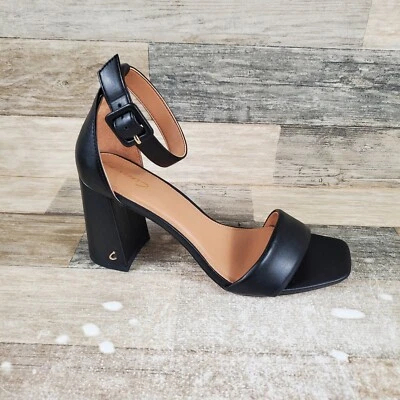 Sam Edelman Elizabeth Womens Sandals Sz 9.5 M Black Leather Ankle Strap Heels - Image 1 of 4