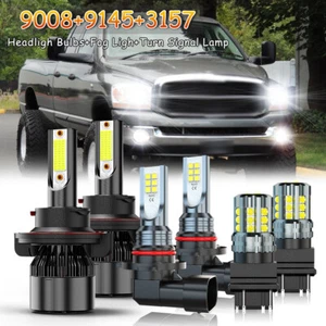 For 2006-2008 Dodge Ram 1500 2500 3500 LED Headlights Fog Lights Turn Lamp Bulbs - Picture 1 of 17