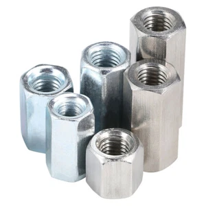 A2 Stainless Steel Hex Extension Nut M2 M3 M4 M5 M6 M8~M24 Zinc Plated Hex Nuts - Picture 1 of 4