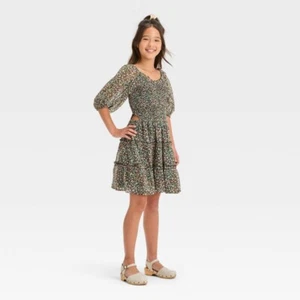 Girl's Smocked Bodice Cut Out Chiffon Dress - Art Class - Size L(10-12) - Picture 1 of 5