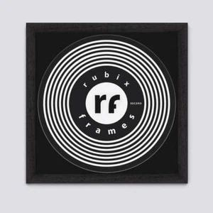 12" Record Frame Black, Black Mount + CRADLE TO HOLD VINYL - UV Glass Option - Picture 1 of 1