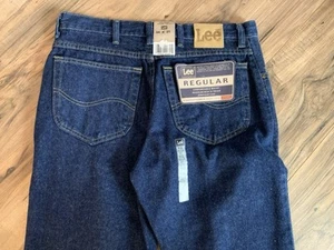 Jeans vintage Lee regular blu 34/31 anni 90 USA NOS nuovi con etichette - Foto 1 di 12