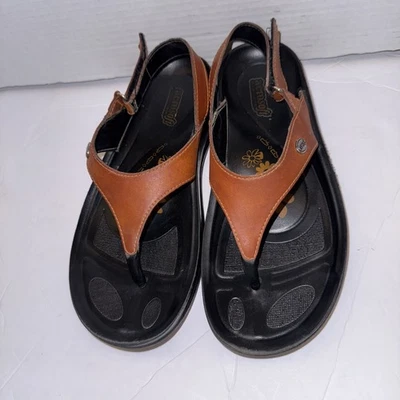 Aerosoft Women’s Tuck Ankle Strap Thong Sandals Flip Flops Wedge Sz 8 - Image 1 of 4