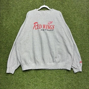 Detroit Red Wings Sweatshirt Mens 3XL Crewneck Redwings Logo 7 Hockey Y2K 90s - Picture 1 of 9