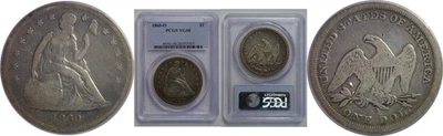 1860-O Seated Liberty Dollar   PCGS VG-8 - Image 1 of 3