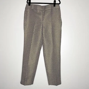 Talbots 2023 Slim Ankle Pants Medallion Jacquard Geometric Women's Size 6 - Picture 1 of 7