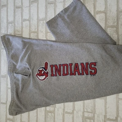 Vintage Majestic MLB Cleveland Indians Gray Sweatpants Chief Wahoo Logo Mens XXL - Image 1 of 4