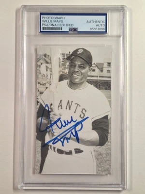 Willie Mays Autographed photo w some damage around bat see pics PSA/DNA #1896 - Image 1 of 4