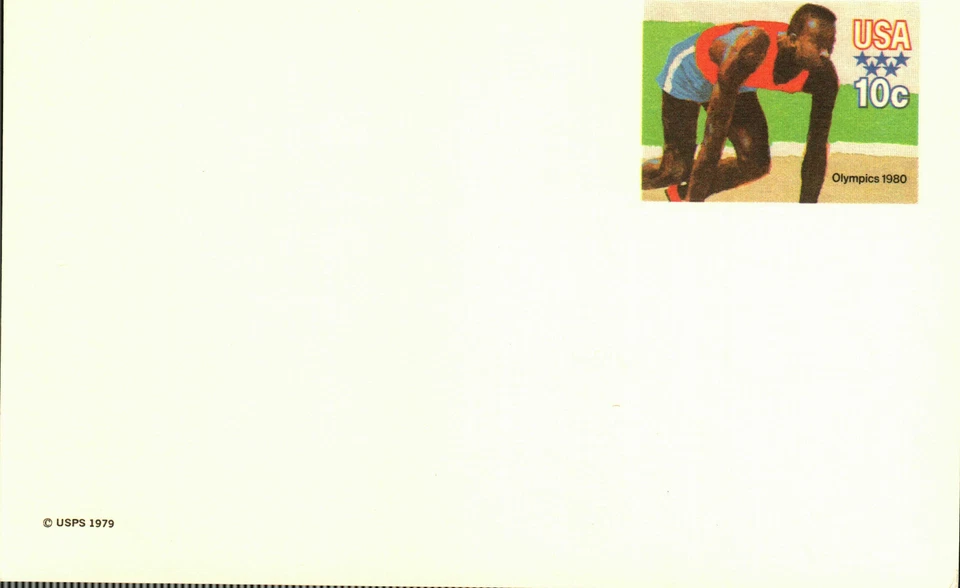 US UX80 Olympics sprinter postcard MNH - Image 1 of 1