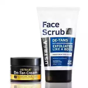 Ustraa De Tan Cream 50gm With Face Scrub 100gm For Men Set Of 2 - Picture 1 of 5