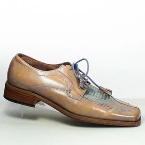 Giorgio Brutini Private Collection Herren hellbraun mit echter Schlange Oxford Schuhgröße 8M - Bild 1 von 12